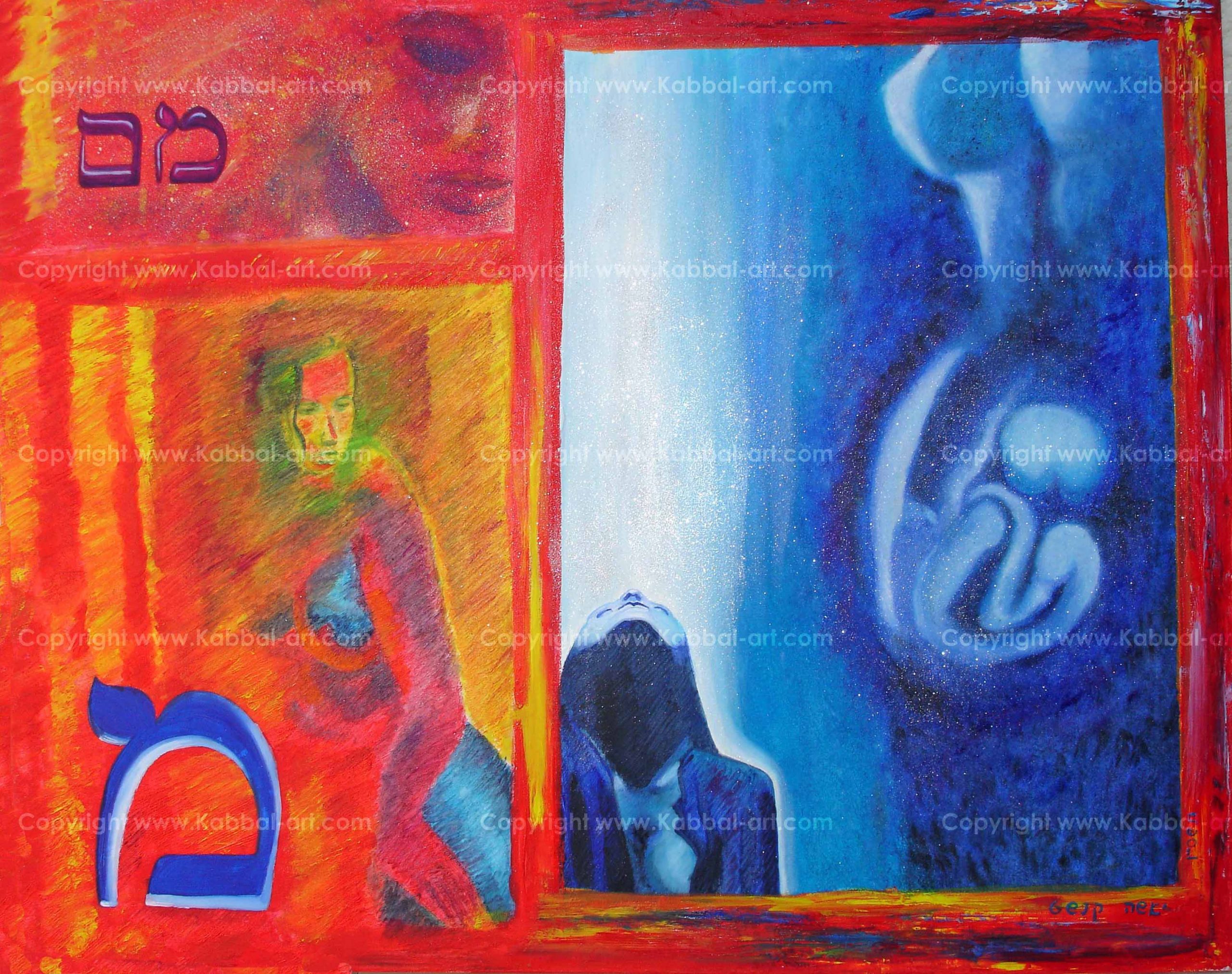 Mem Questioning, water, wave, the spring and origin, the mother, the open or closed womb (Mem Sofit)