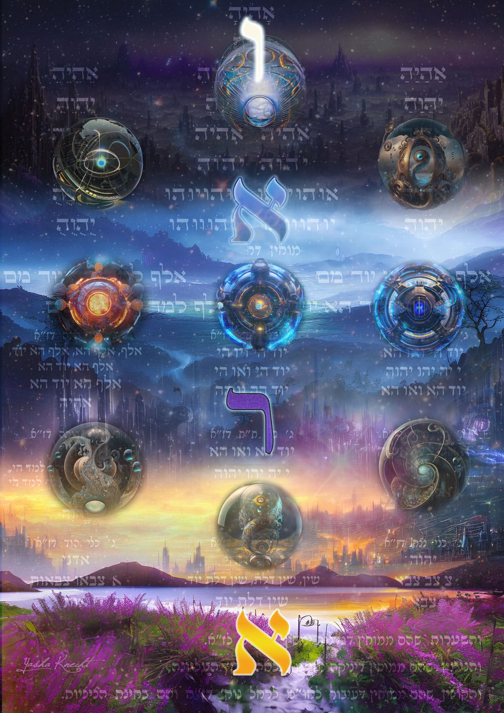 Vaeyra-web 10 Sephirot, kabbal-art, AI-art, Parasha HaSavuah